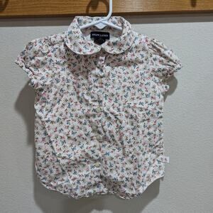 Ralph Lauren Button Down Shirt Girls Sz 4T Floral Preppy